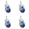 Service Caster 5 Inch SS Blue Polyurethane Swivel 3/8 Inch Threaded Stem Caster Set Brake SCC SCC-SSTS20S514-PPUB-BLU-TLB-381615-4 - alternate 1